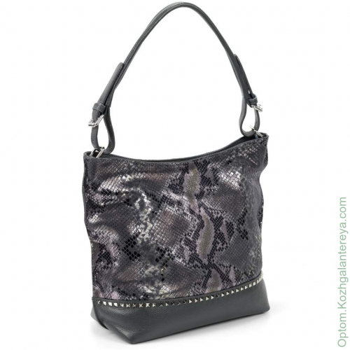 Женская кожаная сумка 1491-С Грей