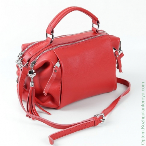Женская кожаная сумка 1837-1 Матовый Ред