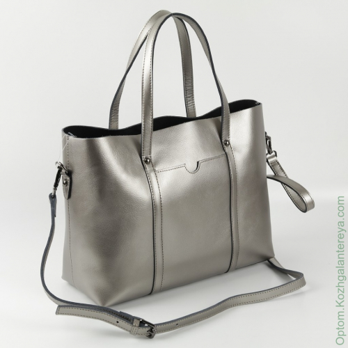 Женская кожаная сумка 1812 Сильвер-Грей