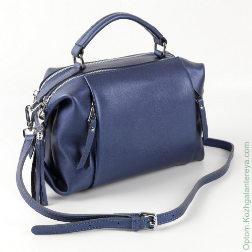 Женская кожаная сумка 1837-1 Матовый Электрик Блу