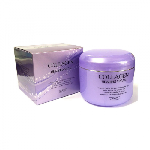 Ночной питательный крем для лица с коллагеном Jigott Collagen Healing Cream 100мл