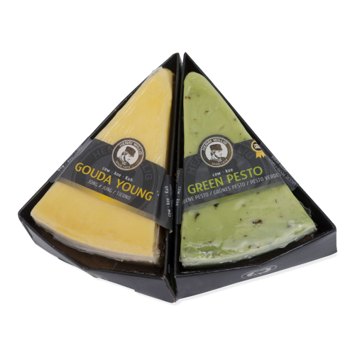 Duo organic cheese - Gouda young and green pesto - new*