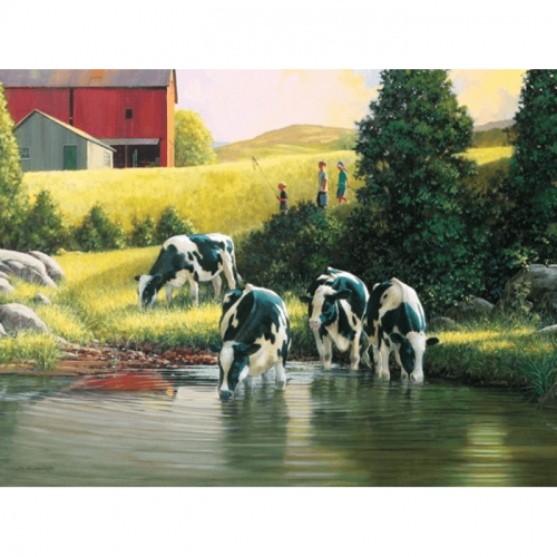 Пазл 500 элементов - Коровы у реки