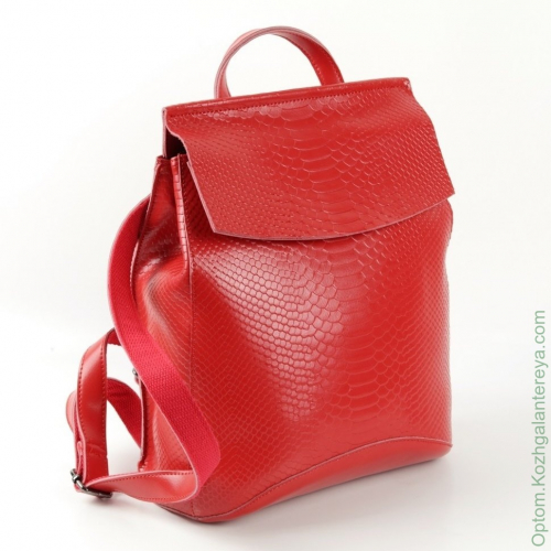 Женский кожаный рюкзак 809 Брайт Ред