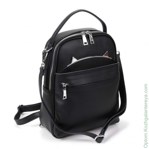 Женский кожаный рюкзак L-1121-208 Блек
