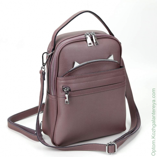 Женский кожаный рюкзак L-1121-208 Пеарл Пинк