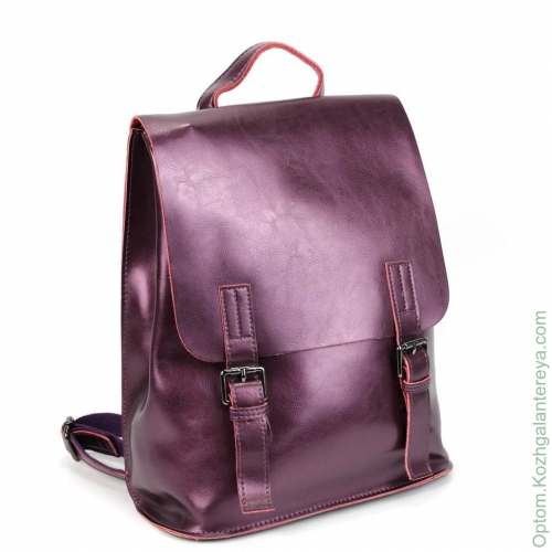Женский кожаный рюкзак W264 Виолет Флюресцент