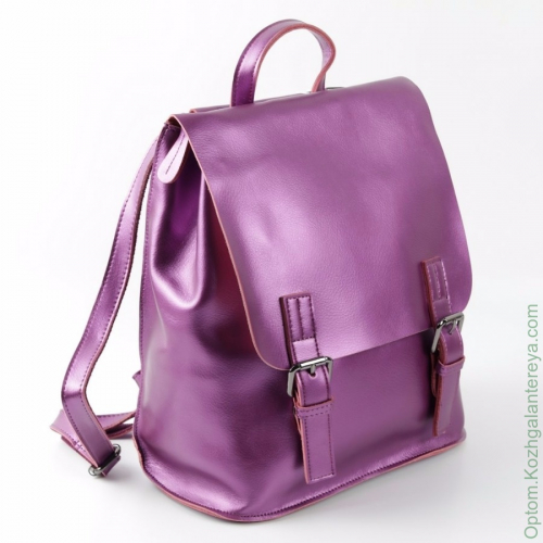 Женский кожаный рюкзак 1722 Фиолетовый-Электрик