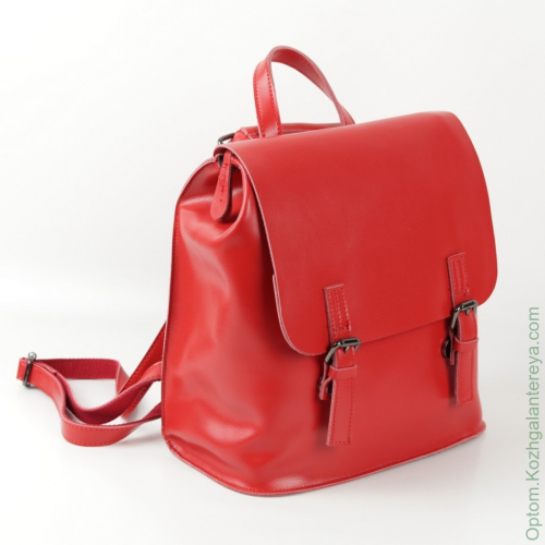 Женский кожаный рюкзак 1722 Красный
