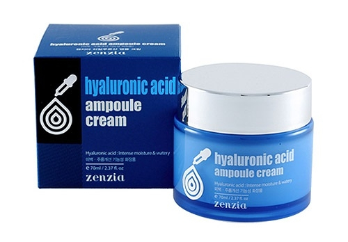 Увлажняющий крем для лица с гиалуроновой кислотой ZENZIA Hyaluronic Acid Ampoule Cream 70мл