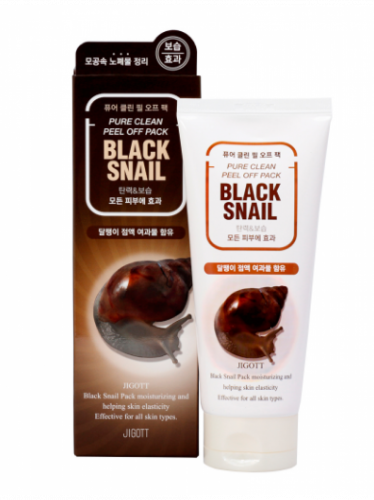 Очищающая маска-пленка с экстрактом слизи черной улитки Jigott Black Snail Pure Clean Peel Off Pack 180мл