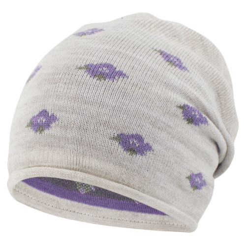 шапка для девочек  формы колпак с цветочным узором
