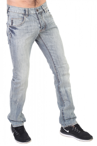 Выбеленные мужские джинсы на пуговицах – с кожаным ремнем – бомба! Кэжуал стиль: клуб/город! №246