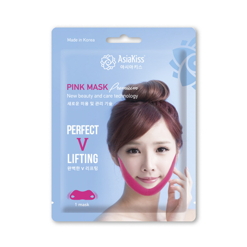 Маска для лица AsiaKiss PERFECT V-LIFTING PREMIUM MASK корректирующая лифтинг-маска против второго подбородка