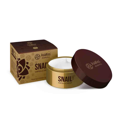 Крем ампульный для лица AsiaKiss с МУЦИНОМ УЛИТКИ SNAIL AMPOULE CREAM, 50 мл.