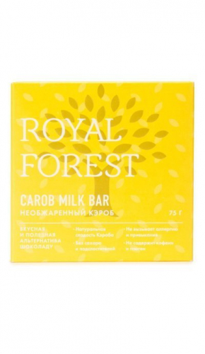 Шоколад из необжаренного кэроба Royal Forest, 75 гр