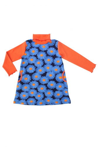 Платье #133541Голубой/оранжевый
