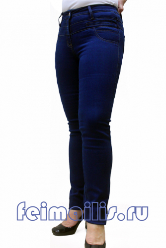 SS5182--Слегка приуженные синие джинсы (44-56) размер