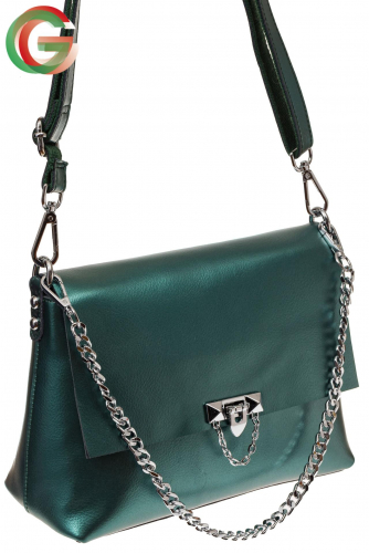 Женская сумка кросс-боди из натуральной кожи, цвет зеленый
