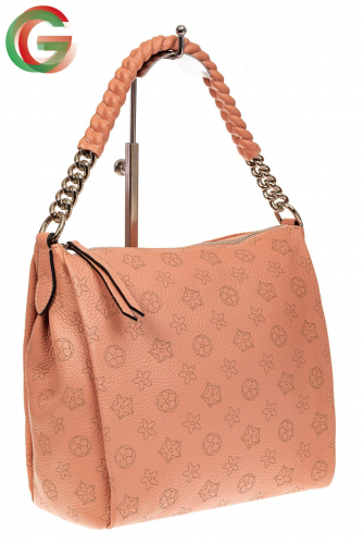 Женская сумка из мягкой натуральной кожи, цвет розовый