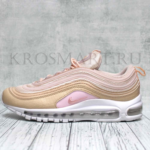 Кроссовки NIKE AIR MAX 97 БЕЖЕВЫЕ С РОЗОВЫМ Копия