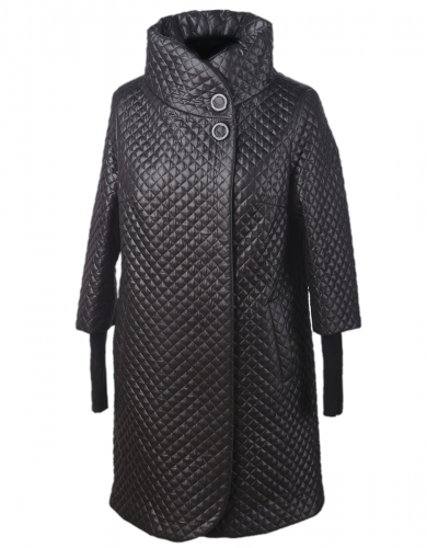 Эльза стеганное демисезонное пальто (черное)