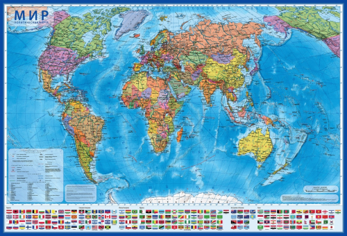 Интерактивная карта GLOBEN Политический Мир 1:28М