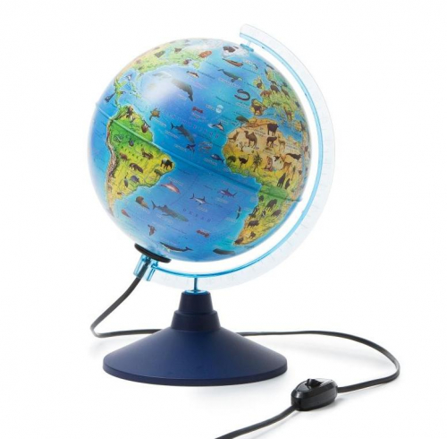 Интерактивный глобус GLOBEN зоогеографический детский с подсветкой 210 мм с очками VR