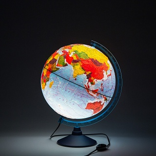 Интерактивный глобус GLOBEN физико-политический рельефный с подсветкой 320 мм с очками VR