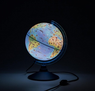 Интерактивный глобус GLOBEN зоогеографический детский с подсветкой 210 мм с очками VR