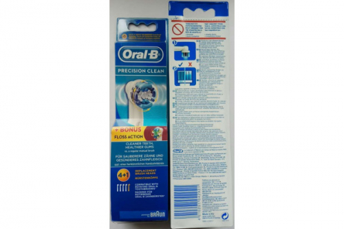 Насадки BRAUN Oral-B PRECISION CLEAN в упаковке 4 шт + BONUS FLOSS ACTION 1шт