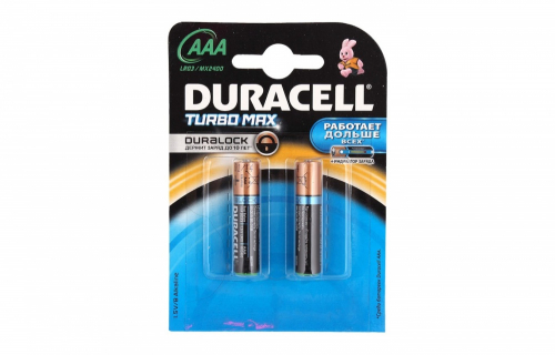 DURACELL  Батарейка алкалиновая  AAA LR03 1,5V  2шт