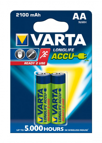 VARTA  Аккумуляторы Platinum Никель-металлгидридные AA HR6 2300mAh 1,2V  2шт  Зарядка за 15 минут