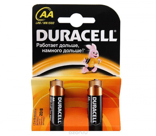 DURACELL  Батарейка алкалиновая  AA LR6 1,5V  2шт