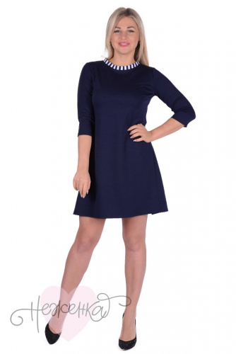 Платье П 540/1 (темно-синий+полоса)