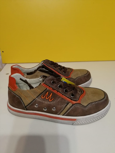 М+Д кроссовки на шнурке коричневые