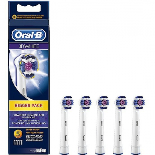 Насадка для электрической зубной щетки Oral-B BRAUN 3D White отбеливающая, 5 шт.