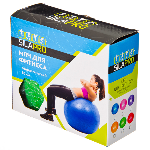 Мяч для фитнеса гимнастический, ПВХ, d85 см, 1000 гр, 6 цветов, в коробке, SILAPRO