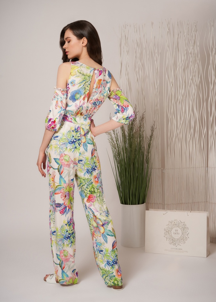 Ст.цена 3300 руб. 61475-1 Комбинезон женский - SUMMER 2019 M (46) белый тропики (61475-1)