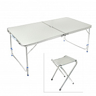 Набор мебели 90*60cm (стол + 2 табурета), цвет стола: светло-серый
