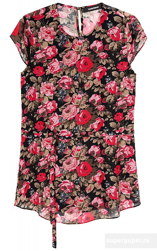 Женская блузка текстильная с поясом из текстильных материалов