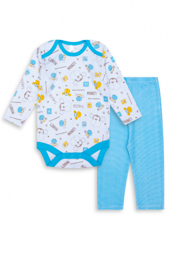 Комплект для новорожденных (боди с длинным рукавом, штанишки) (Интерлок, 100% хлопок)