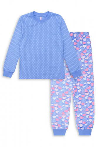Пижама для девочки(фуфайка с длинным рукавом, брюки) (Интерлок,  100 % хлопок)