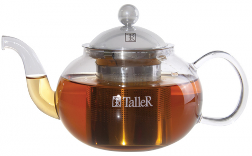 1347-TR Чайник заварочный TalleR , 800 мл.Термостойкое стекло.Нержавеющая сталь 18/10