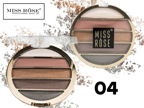 Тени Miss Rose, сатиновые, 5 цветов, ТОН 04