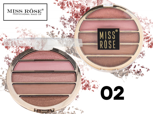 Тени Miss Rose, сатиновые, 5 цветов, ТОН 02