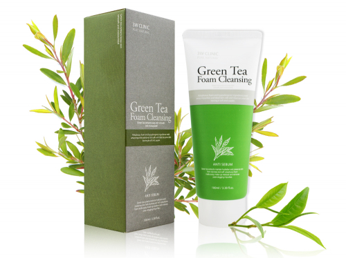 Пенка для умывания с Зеленым чаем 3W Clinic Green Tea (1801), 100 ml