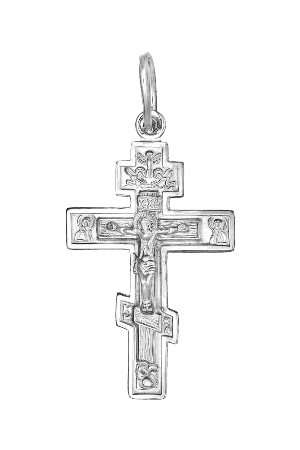 1-113-1 крест из серебра штампованный белый