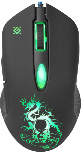 Мышь Defender GM-090L Sky Dragon игровая (черная) проводная 5кн+кл 800-3200dpi