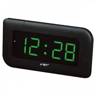 Часы электронные настенные/настольные VST-739/2 (зеленые символы),будильник, блок питания